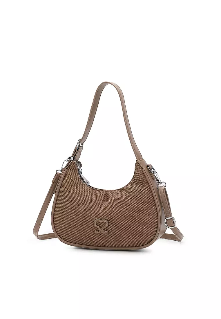 Women's Top Handle Bag / Sling Bag / Crossbody Bag / Shoulder Bag (Tas Tangan Wanita / Tas Selempang Wanita / Tas Bahu Wanita) - Cokelat