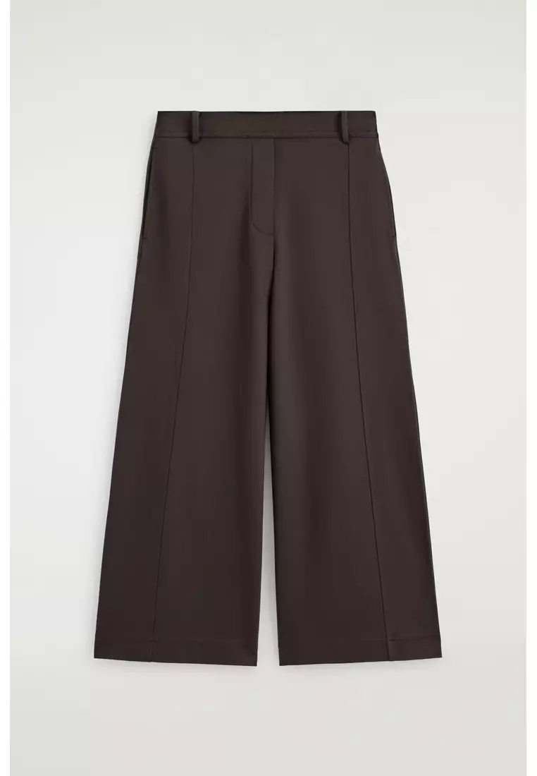 TWILL-JERSEY STRAIGHT-LEG CULOTTES