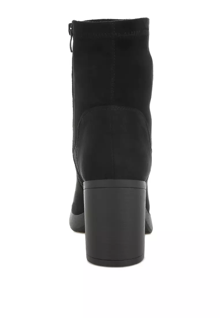Sepatu Bot Kaus Kaki Microfiber Warna Hitam