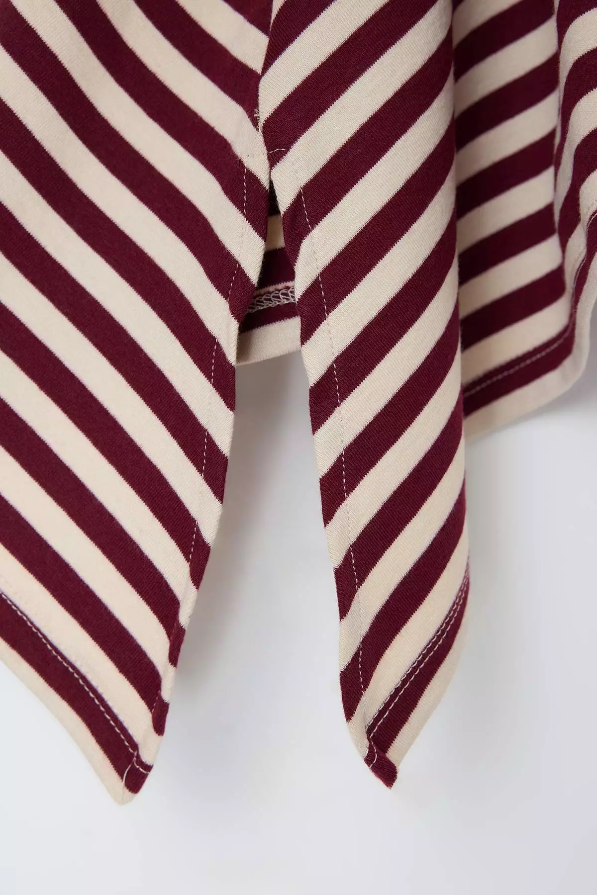 Multi-Colored Striped A-Line/ Bell-Shape Asymmetrical Soft Knitted Skirt Twoss26Et146