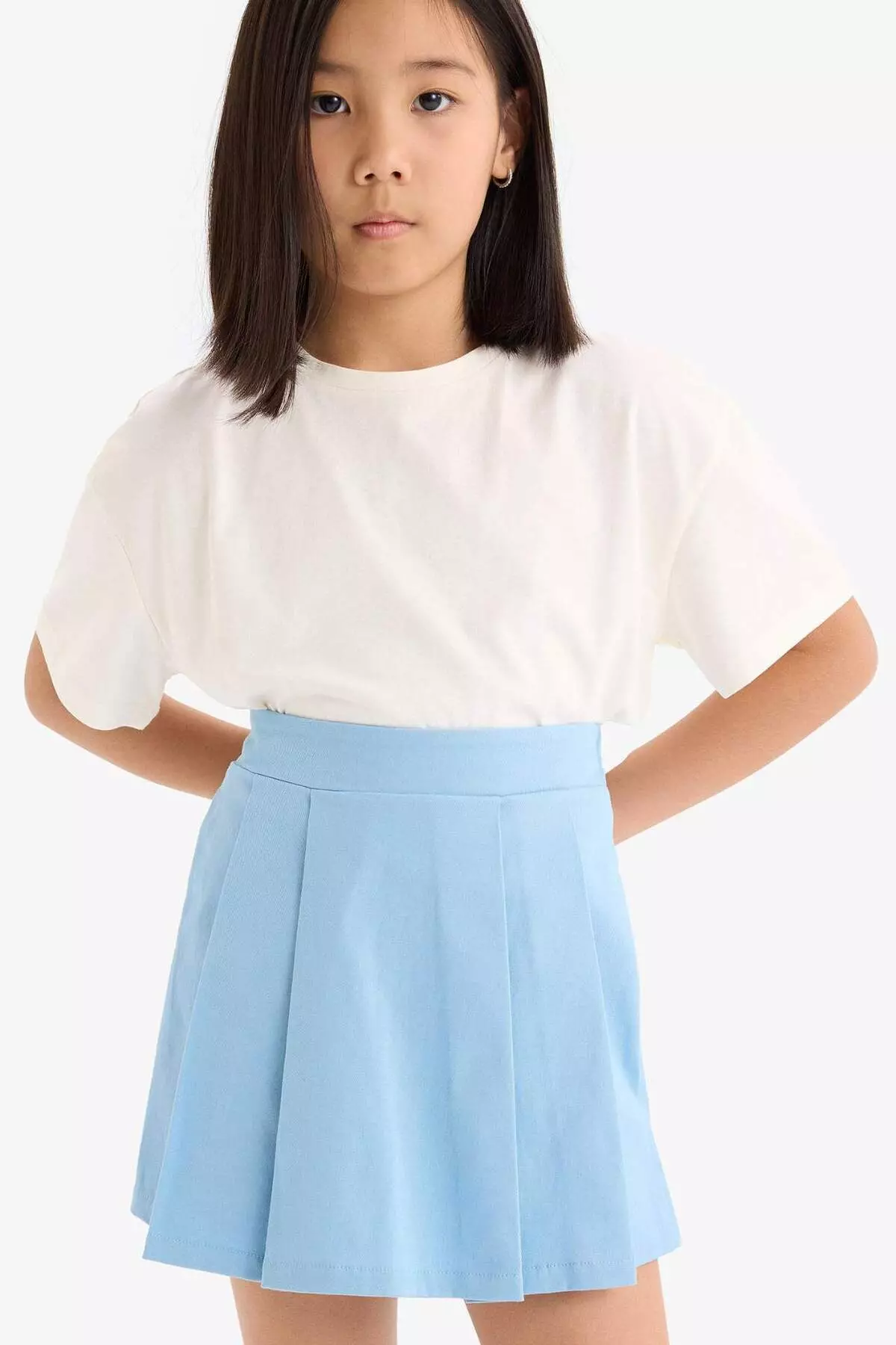 Girl's Gabardine Pleated Shorts Skirt E2648A825Sm