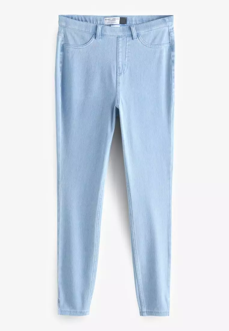 Cropped Denim Jersey Leggings