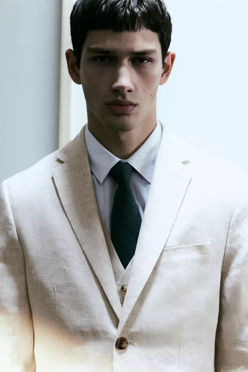 Slim Fit Linen suit waistcoat