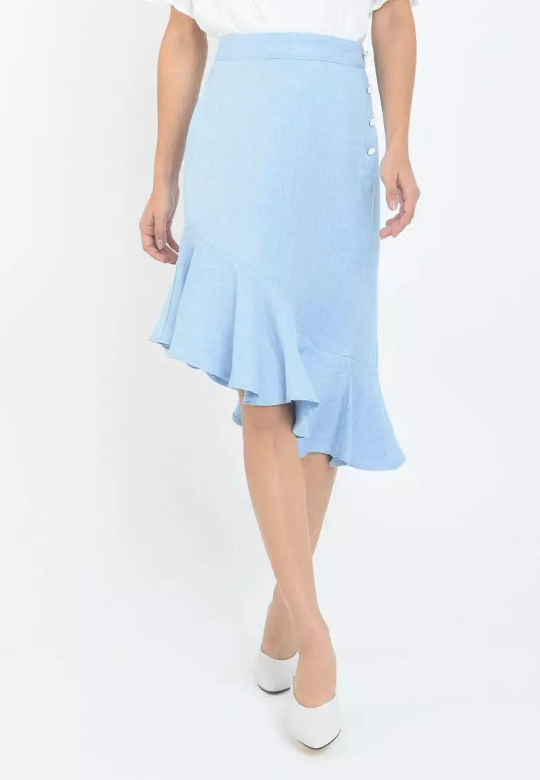 1901 pleated sales wool midi skirt