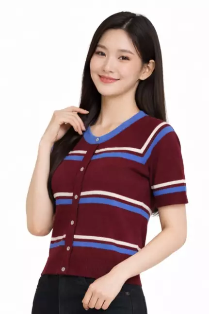 Yeon Knit Blouse in Maroon