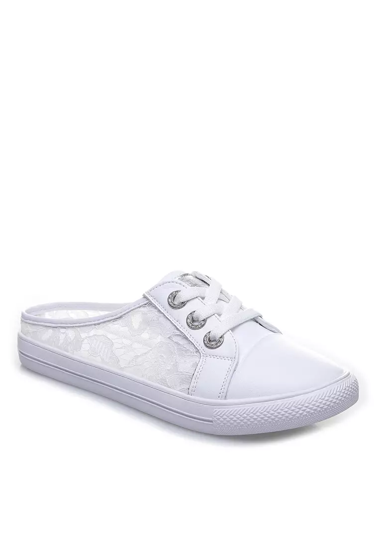Comfortable Lace Stitched Leather Slip-Ons RX9917