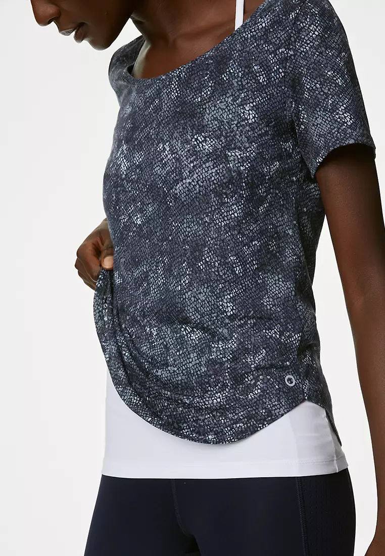 Printed Scoop Neck 2-in-1 T-Shirt