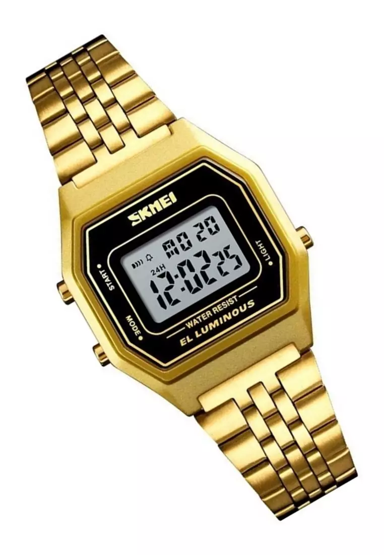 Jam Tangan Kasual Digital Pria Waterproof 30m Strap Tali Material Stainless Steel SJ79 ORIGINAL