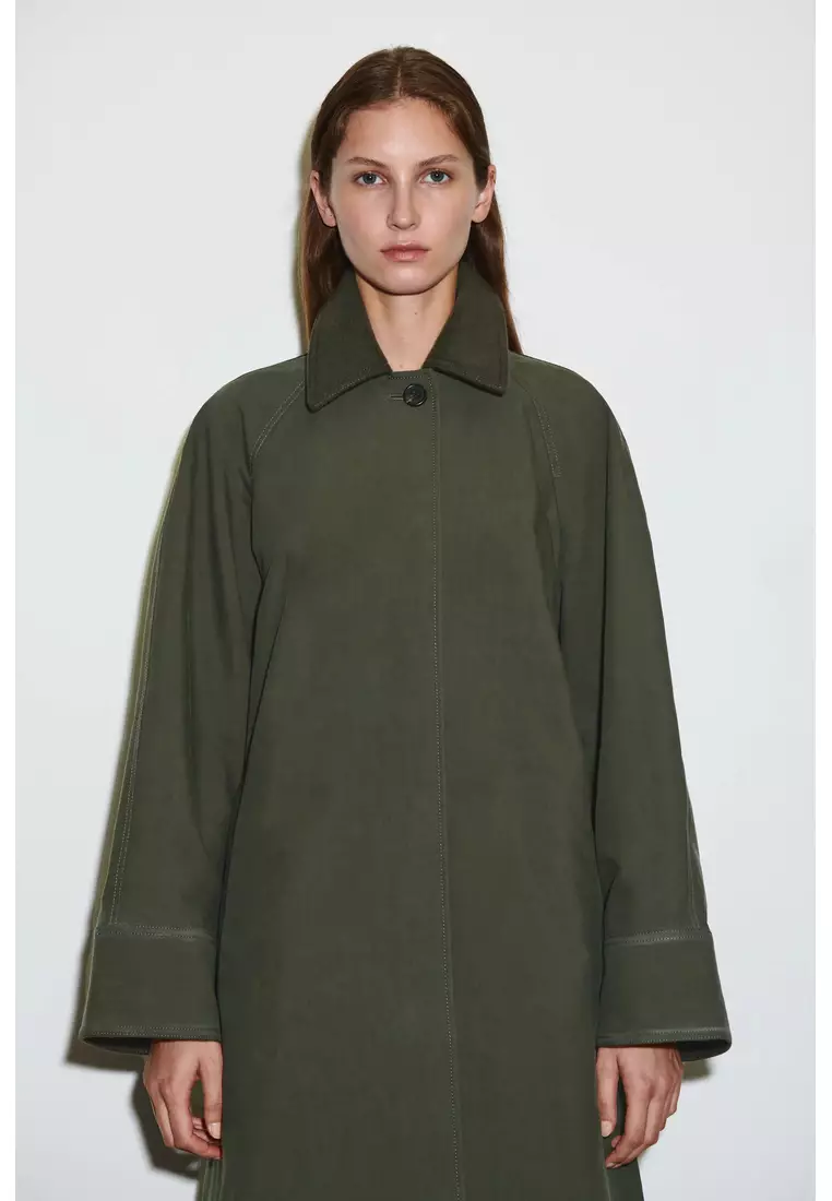 WOOL-TRIMMED CAR COAT