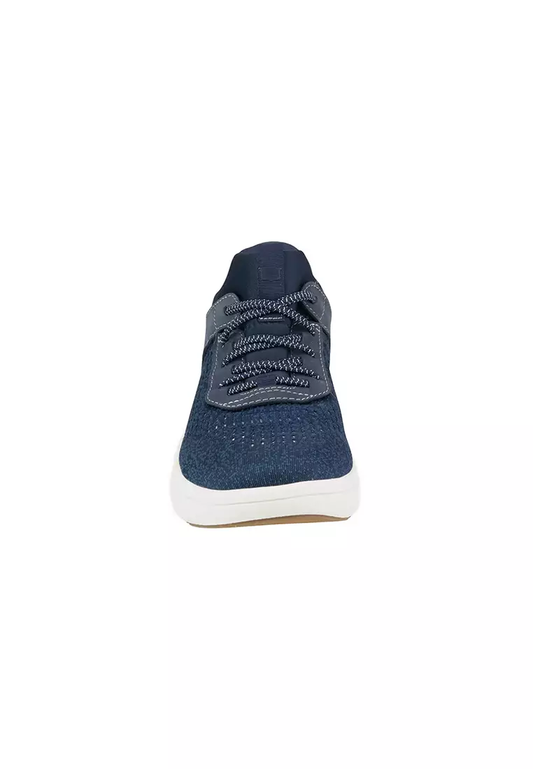 Fleet Knit Elastic Lace Sneaker Navy
