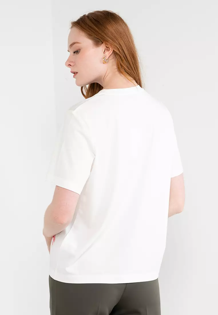 calvin klein plain white t shirt women's