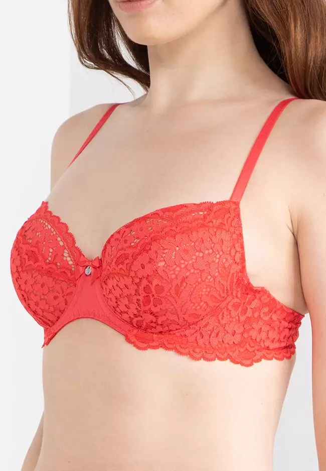 🍄 HUNKERMOLLER 🍄 BNWT Rose Rhododendron Lace Bra Size 40 DD