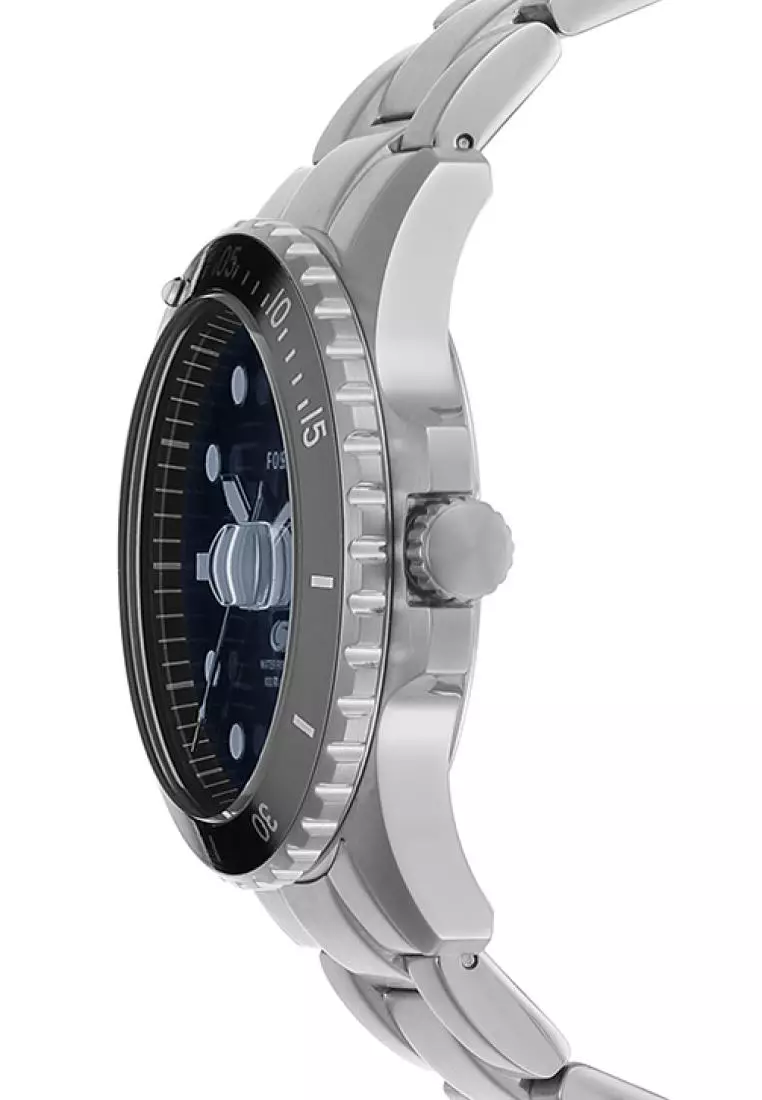 Buy Fossil Fossil Blue Dive Silver Stainless Steel Watch FS6038