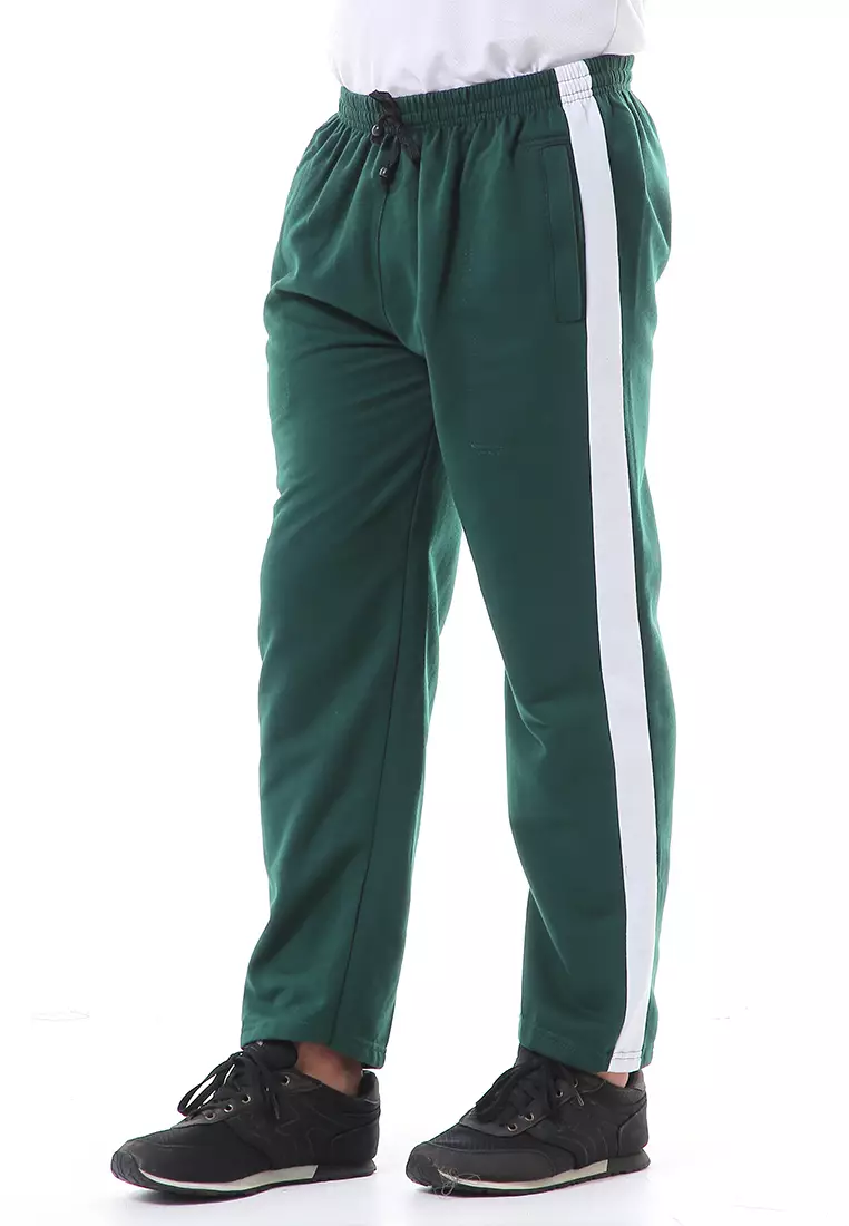 Nemanja Celana Panjang Pria Training Olahraga Motif List Material BabyTerry ORIGINAL - Army Green