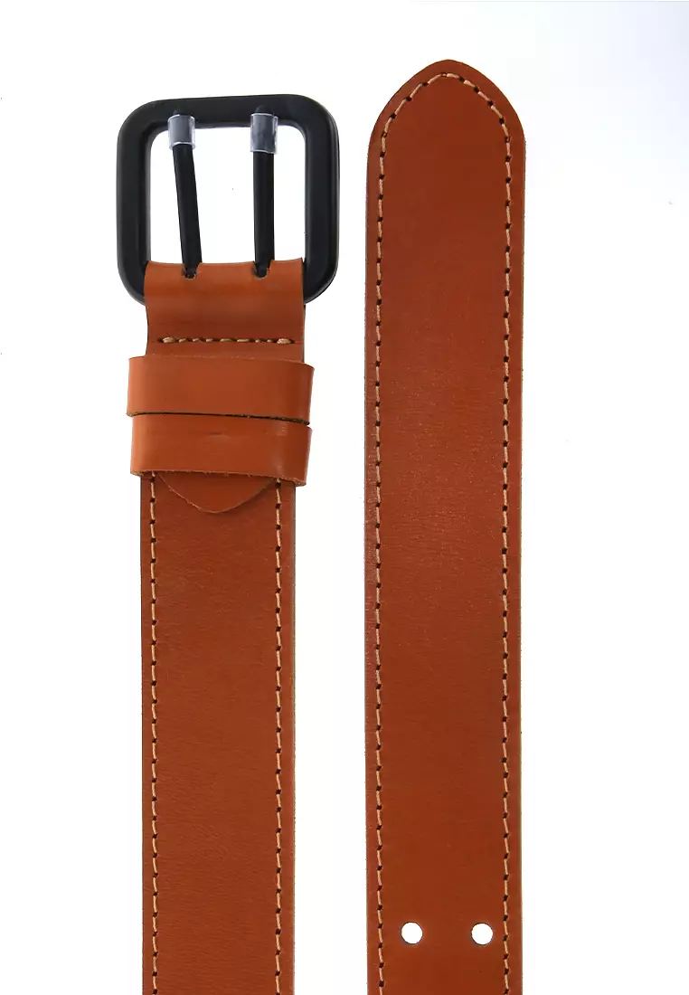 Hazel Gesper Ikat Pinggang Sabuk Pria Casual Belt Material Genuine Leather ORIGINAL - Tan