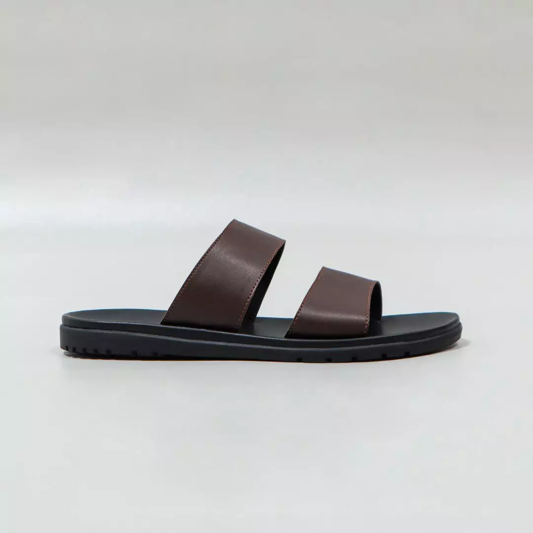 Sandal Pria Kulit Sendal Slop Cogen Classic Brown
