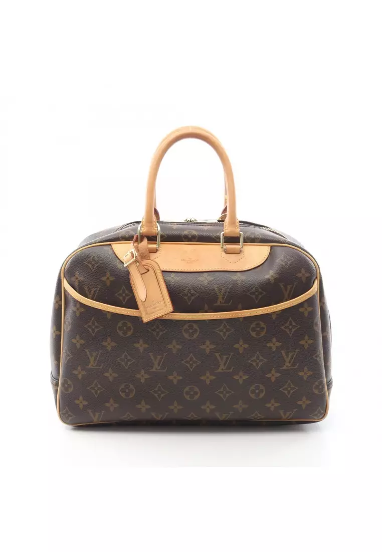 Pre-Loved Louis Vuitton Deauville bowling vanity monogram Handbag PVC leather Brown
