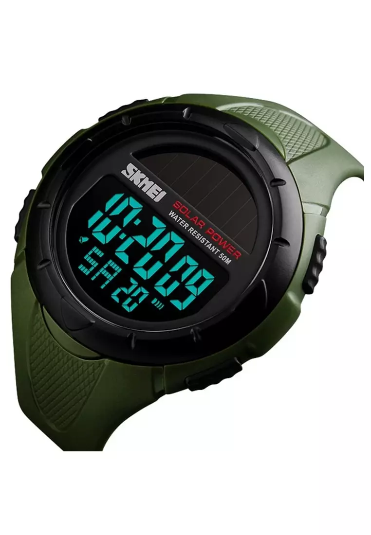 Jam Tangan Casual Tenaga Solar Pria Digital Waterproof Many Function Strap Tali Material Silicon JT92 ORIGINAL