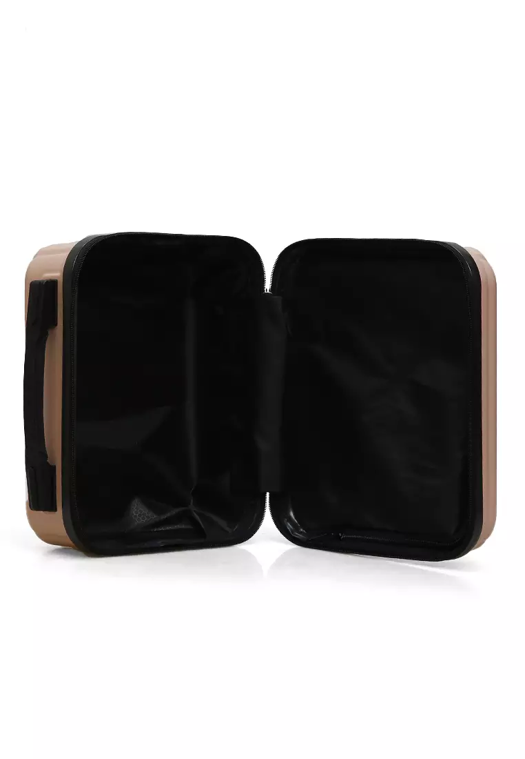 Alister Koper Cabin Hardcase Size 12 Inch Make Up Beauty Case Wanita Material ABS ORIGINAL - Peach