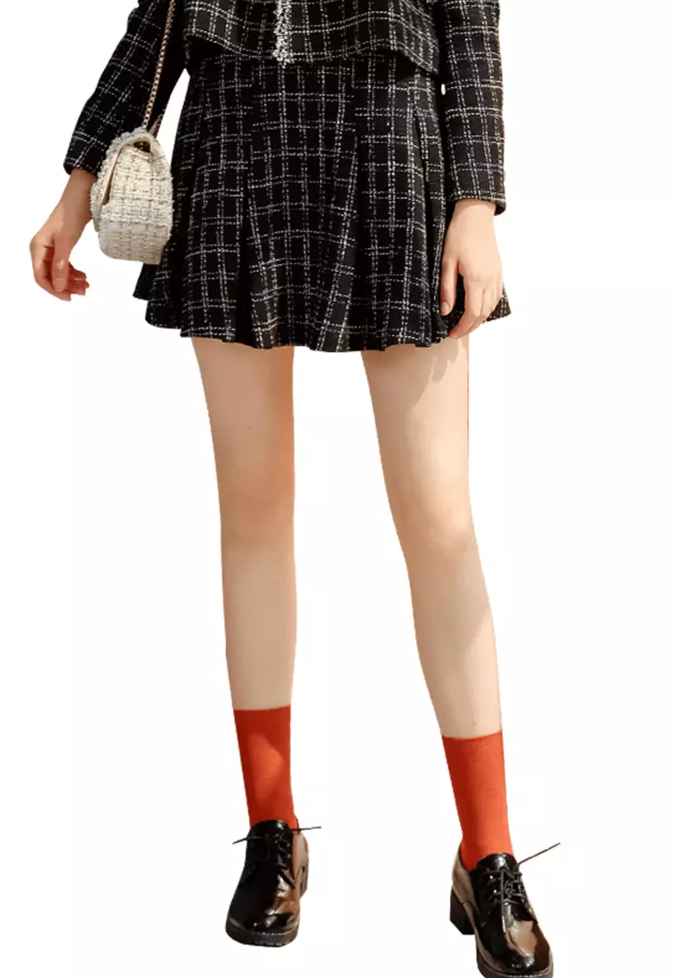 Buy Its Me Vintage Check Plus Velvet Skirt 2025 Online ZALORA