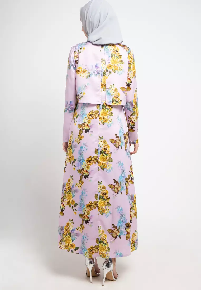 Nane Maxi Dress In Lavender Print