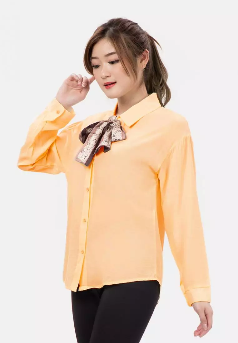 Scarf Shirt in Orange