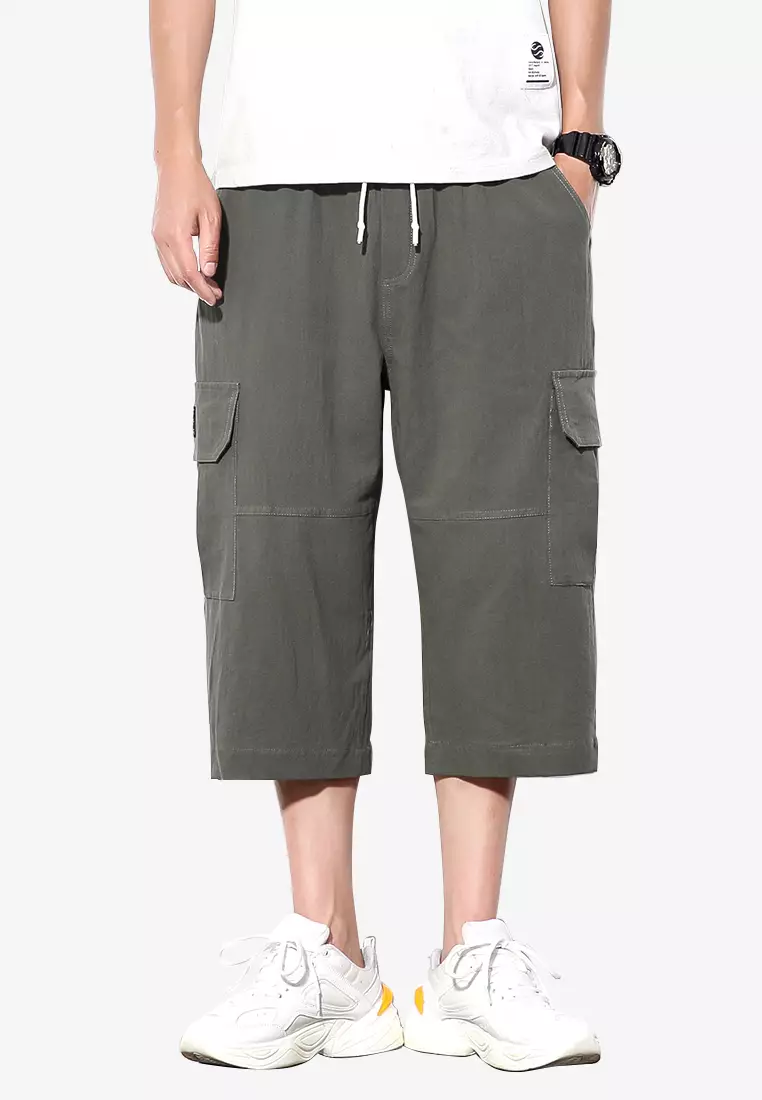 Buy hk ehunter Men s Drawsting Elastic Waist Shorts Green 2024