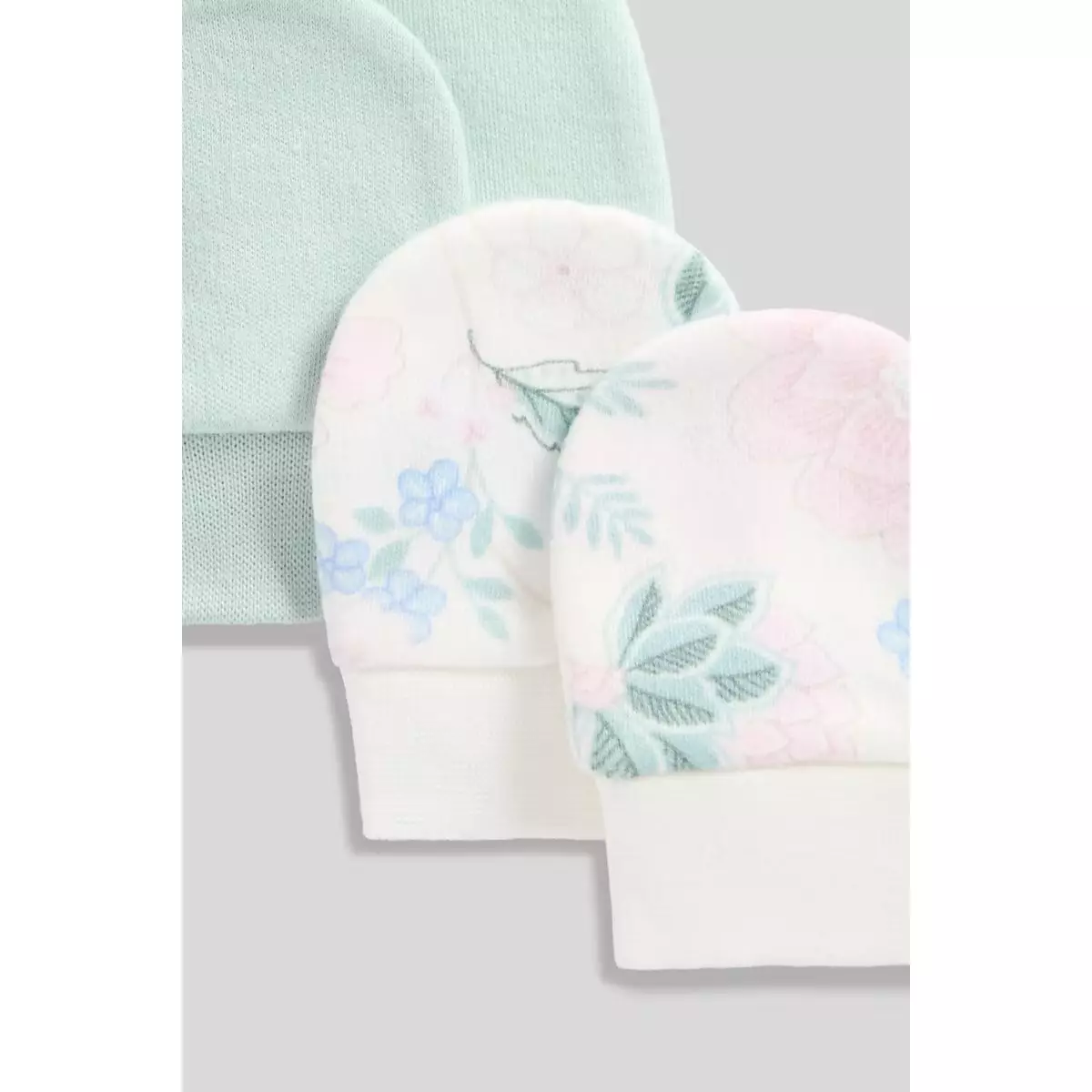 Mothercare Blossom Baby Mittens - 2 Pack - Set Sarung Tangan Bayi Perempuan (Hijau)