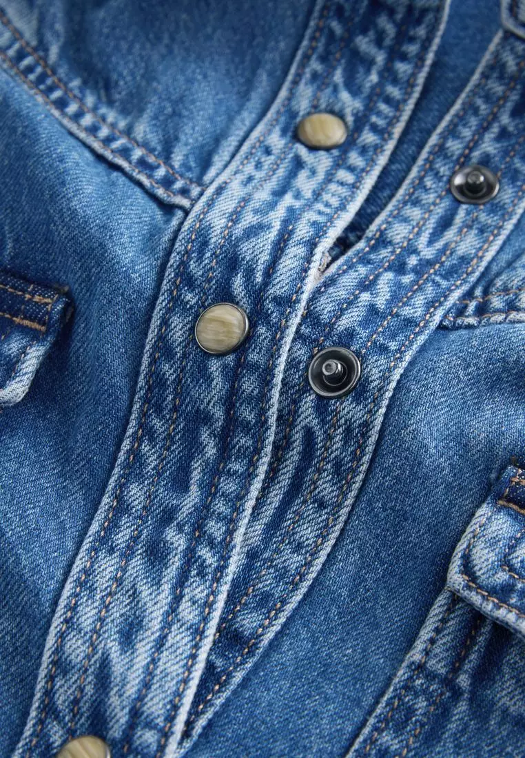 Denim Maxi Shirt Dress