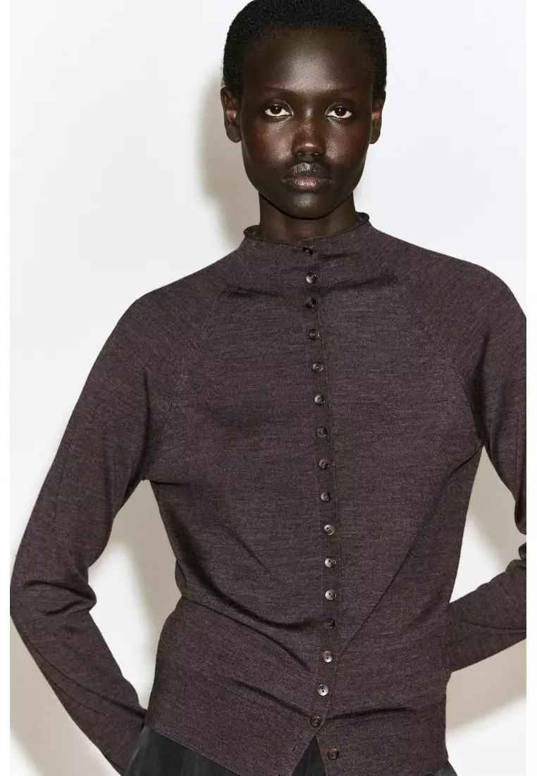 COS MERINO WOOL FUNNEL-NECK CARDIGAN 2026 | Buy COS Online | ZALORA ...