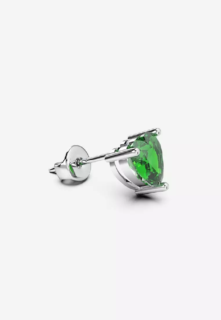 Vinstella Colourful Lavish Hearts Earrings - Forest Emerald
