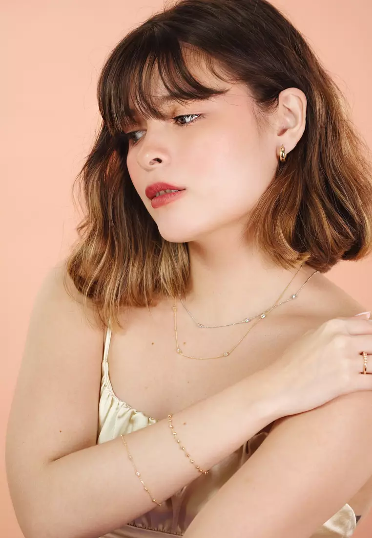  Large Beads Bracelet 14k Gold 