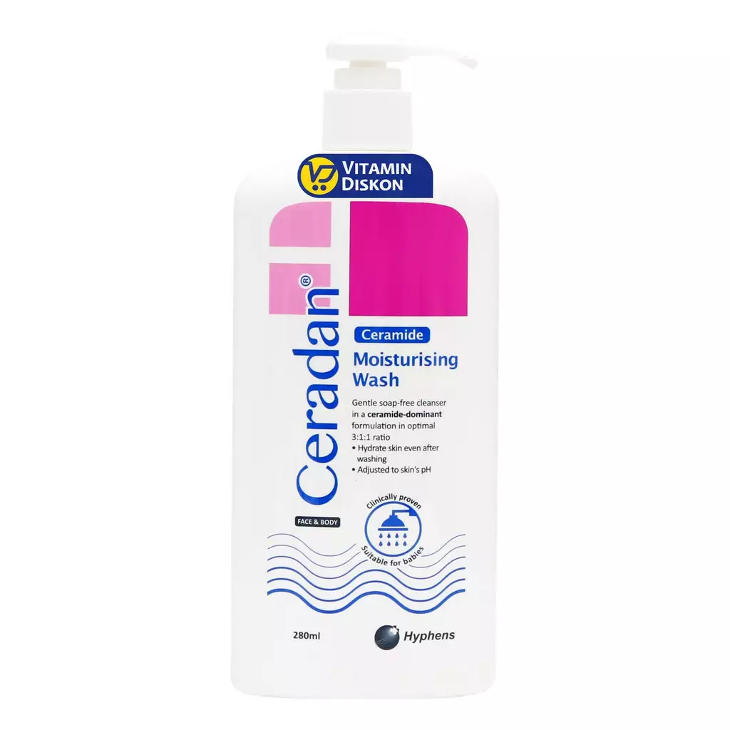 Ceradan Moisturising Body Wash Soap Free 280 Ml - Sabun Mandi Tanpa SLS / SLES Dan Paraben