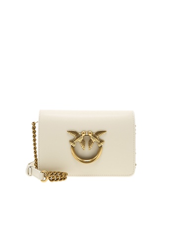 PINKO white Pinko LOVE CLICK mini hollow chain with adjustable leather shoulder strap Bird Swallow Bag D4C94AC413C8C4GS_1