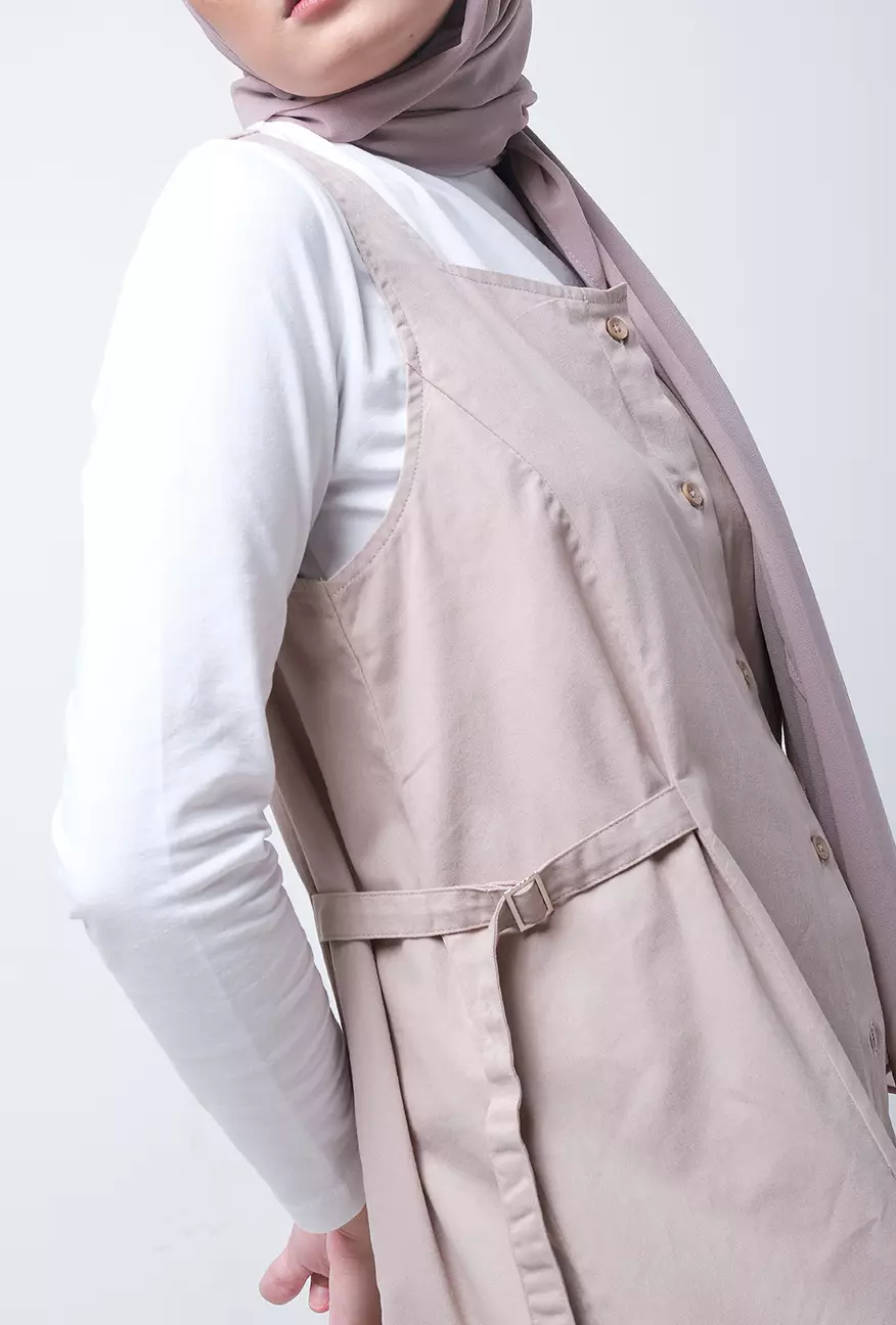 Dress Overall Yuke Beige Cream