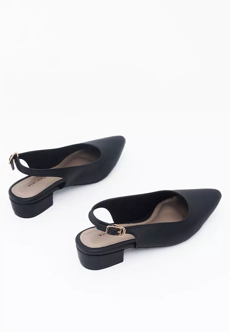 VIVI NICI - Celline Sepatu Sandal Mules 3 Cm Black Solid