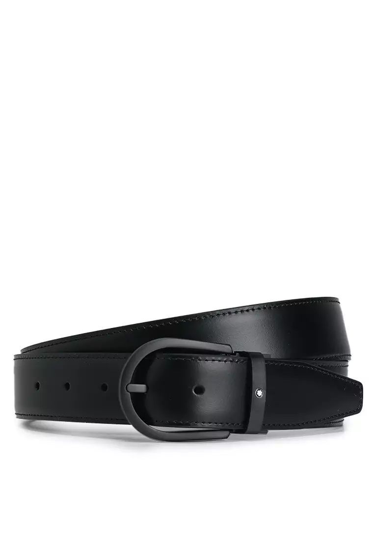 Horseshoe Buckle Leather Belt 35mm (tr)