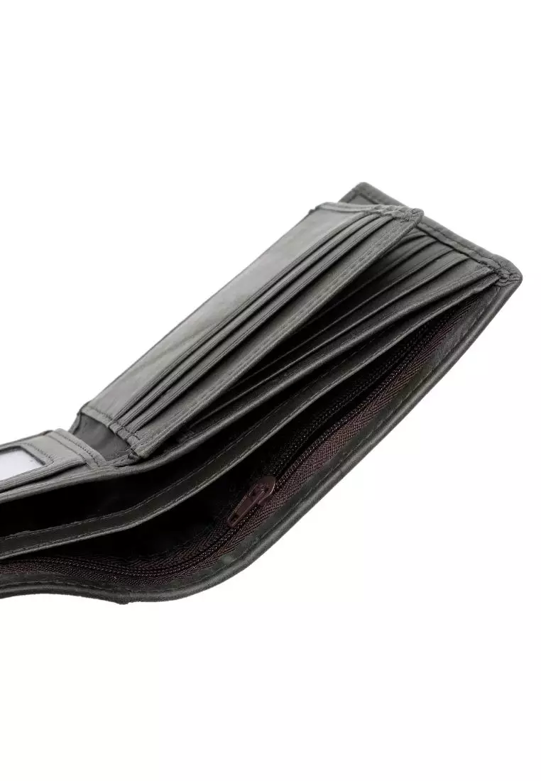 Men's RFID Bi Fold Genuine Leather Short Wallet