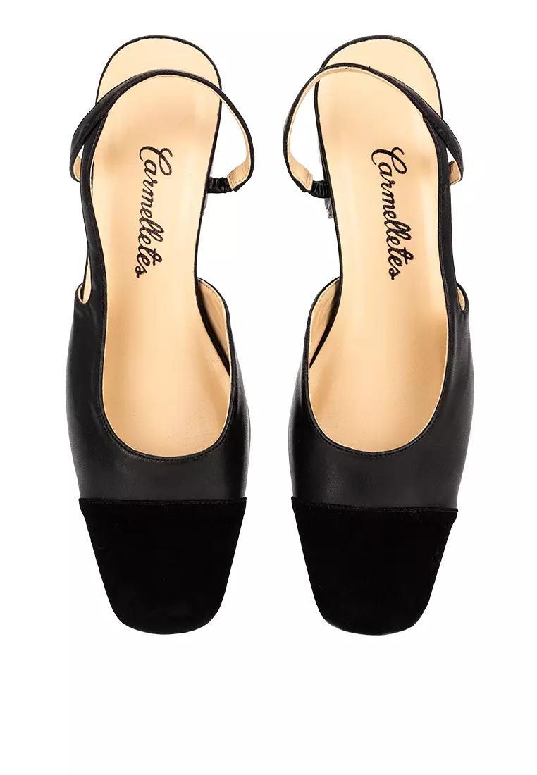 Square Toe Slingback Heels