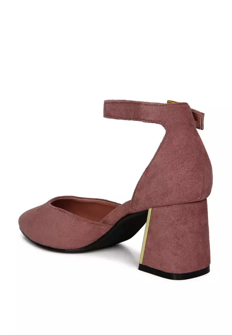 Jual London Rag Sandal Bertumit Sudut Aksen Metalik Blush Original