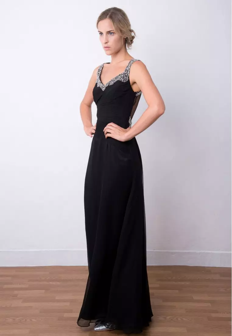 Princess Sequined-detail Chiffon Evening Gown 