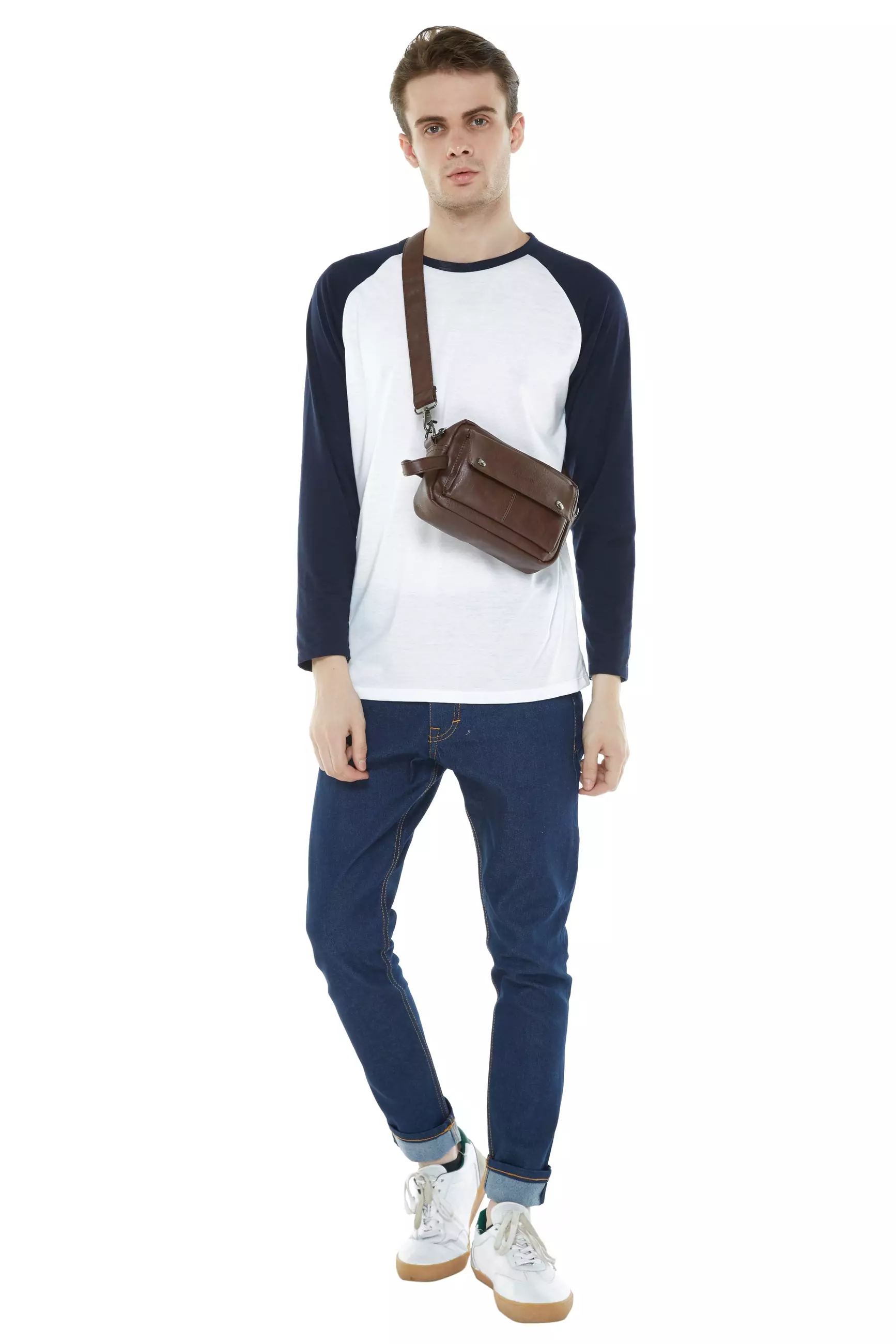 Distressed Leather Pouch Bag