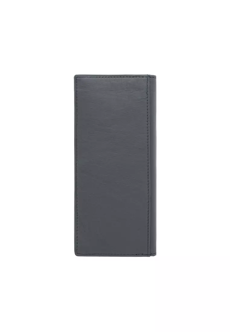 LancasterPolo Grain Leather RFID Bi-Fold Long Coin Wallet for Men PWB 20576