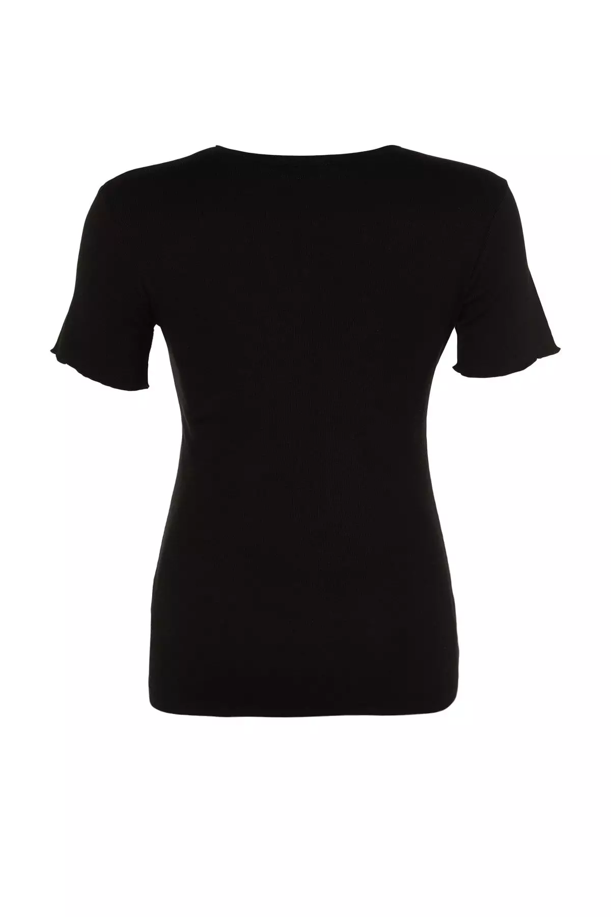 Plus Size Ribbed Knitted Crew Neck Top