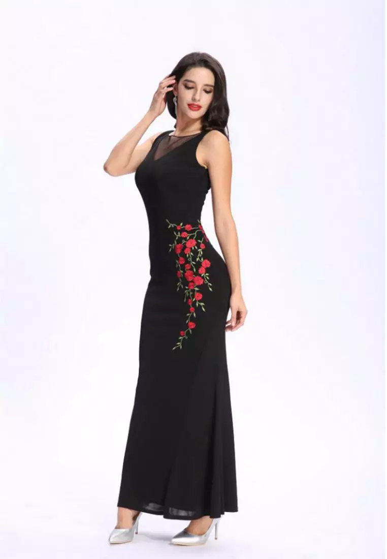ANNE F CNY Collection - Sheer Tulle Japan Jersey Embroidered Cocktail Dress  2026 | Buy ANNE F Online | ZALORA Hong Kong
