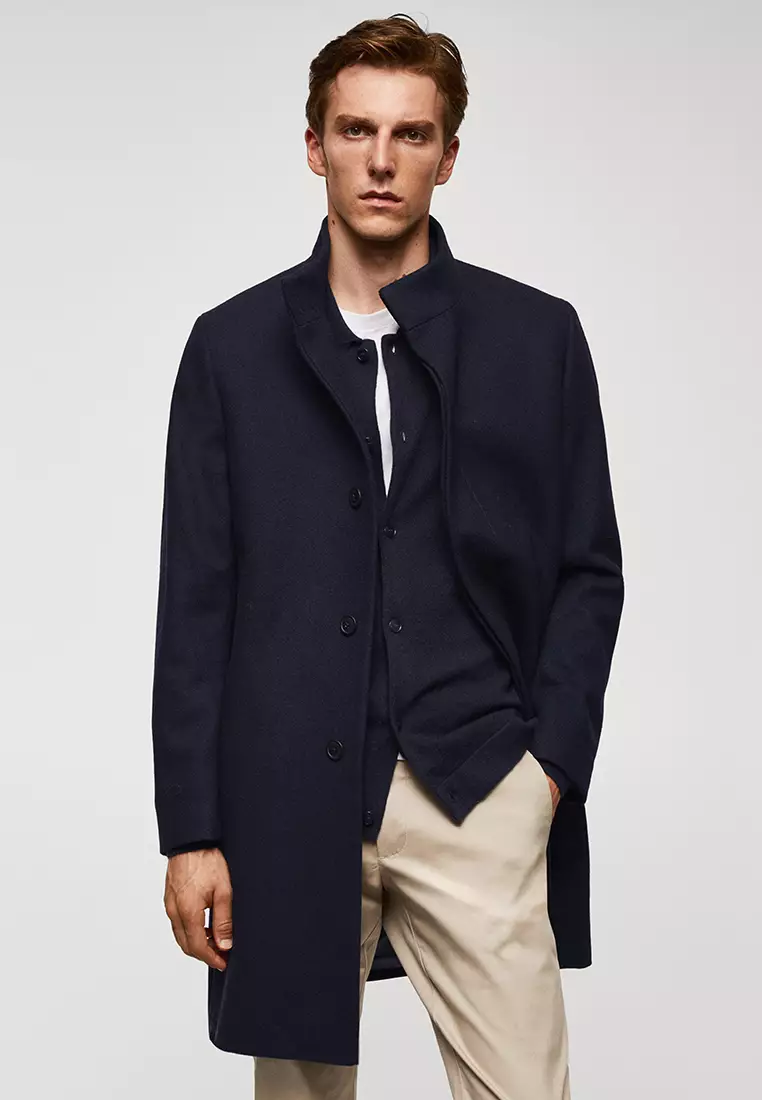 Wool Funnel Neck Coat
