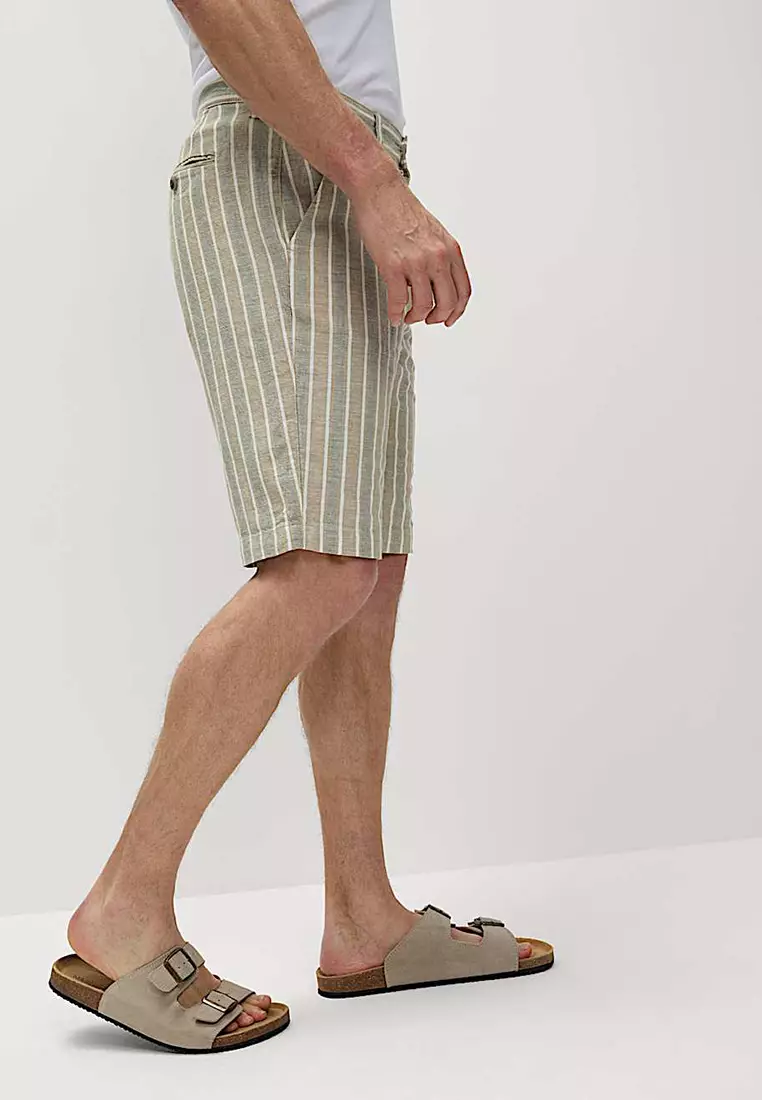 Regular Fit Cotton Linen Blend Chino Shorts