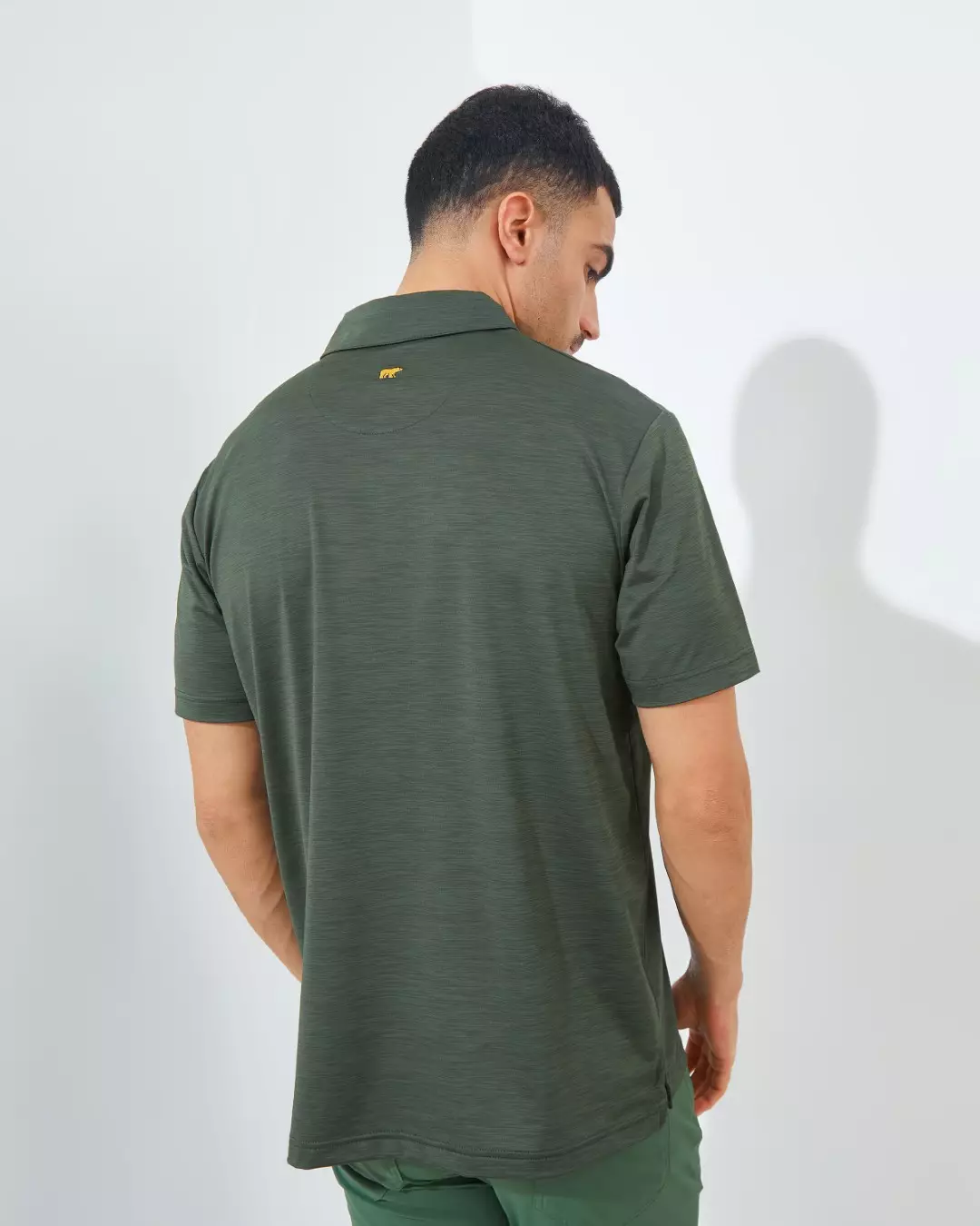 Jack Nicklaus Fourseasons Premium Tonal Two Color Solid Polo Olive Shadow Colour Olive Shadow - Fitting Regular