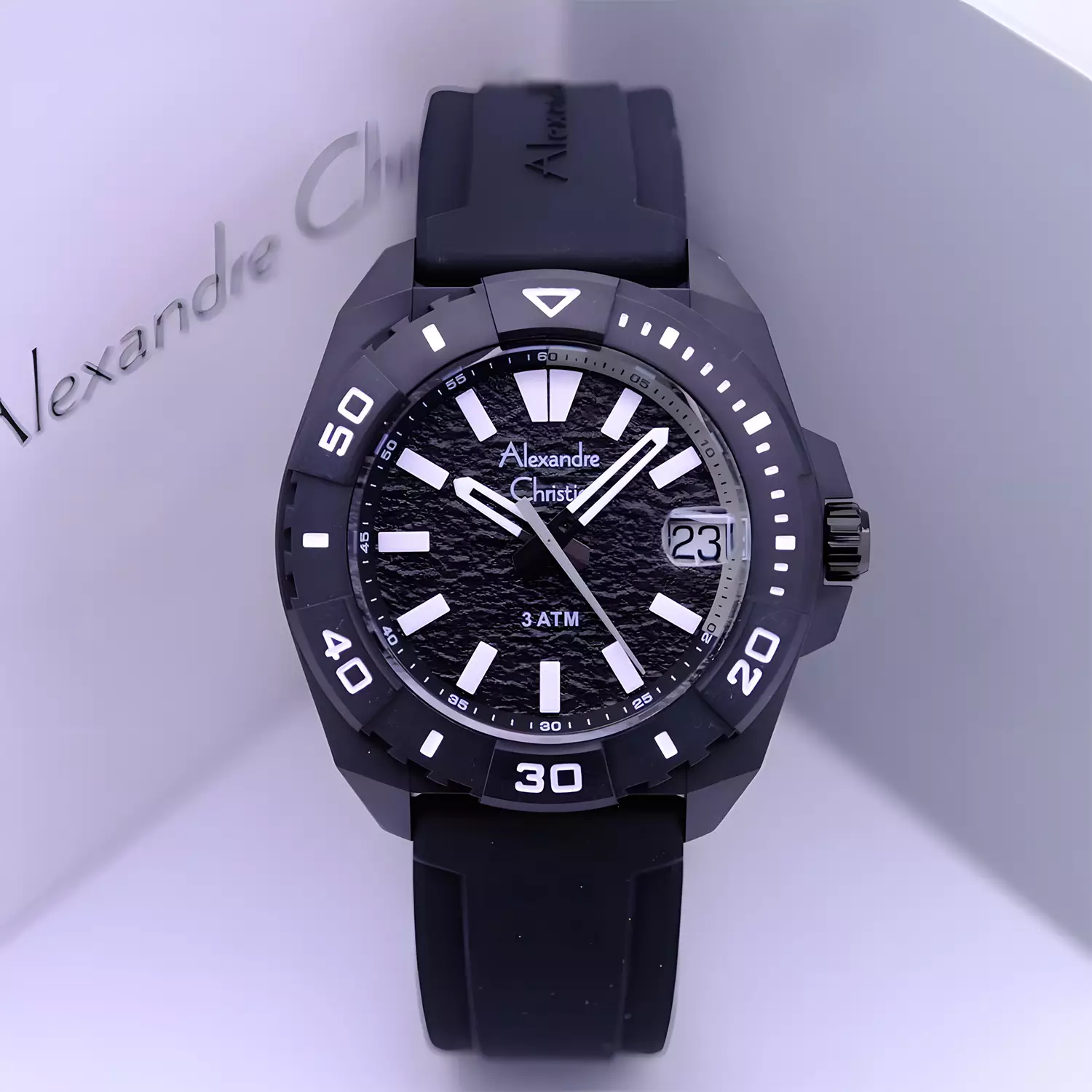 Jam Tangan Analog Pria - IP Black - Rubber Strap - 6684 MDRIPBA