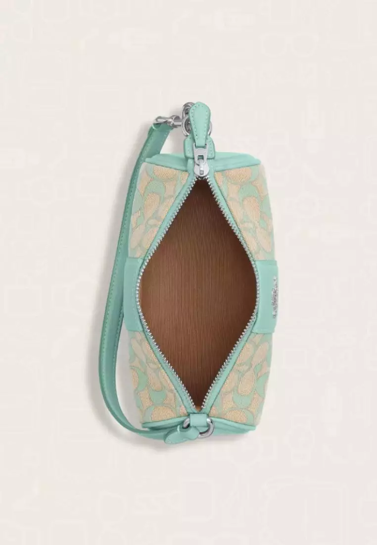 Coach Nolita Barrel Bag In Signature Jacquard Faded Blue